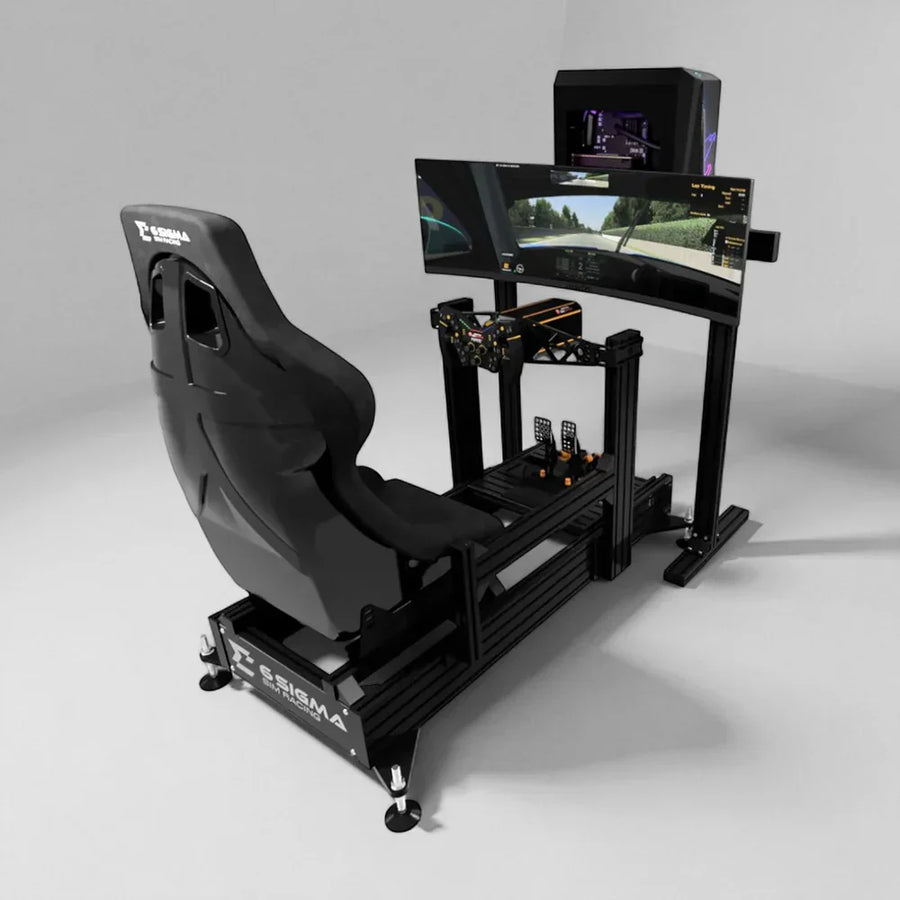 Turnkey racing simulator package with cockpit controls and display