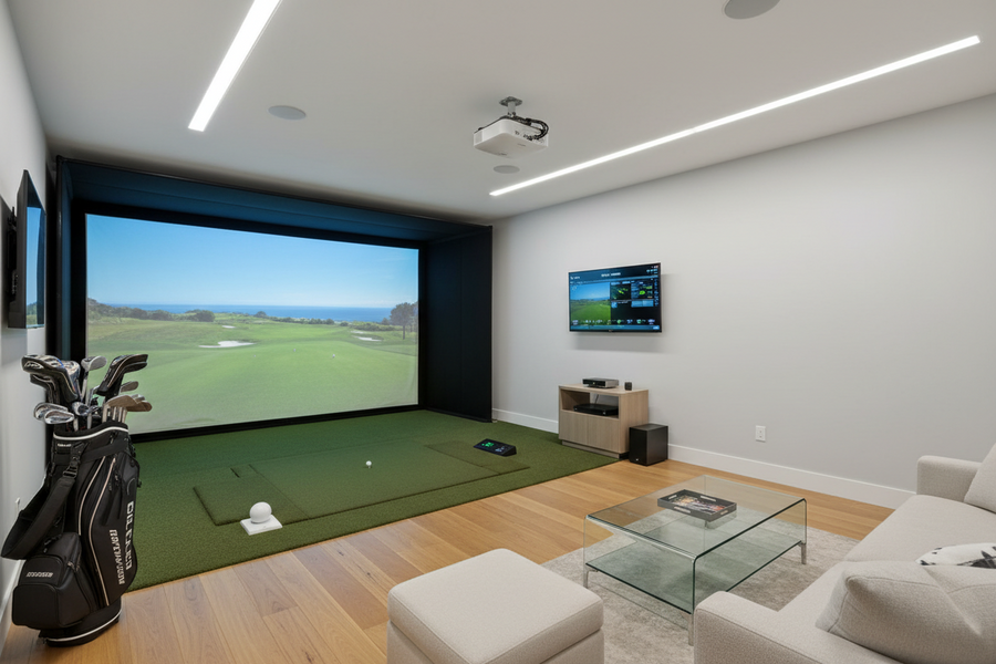 Indoor golf bays